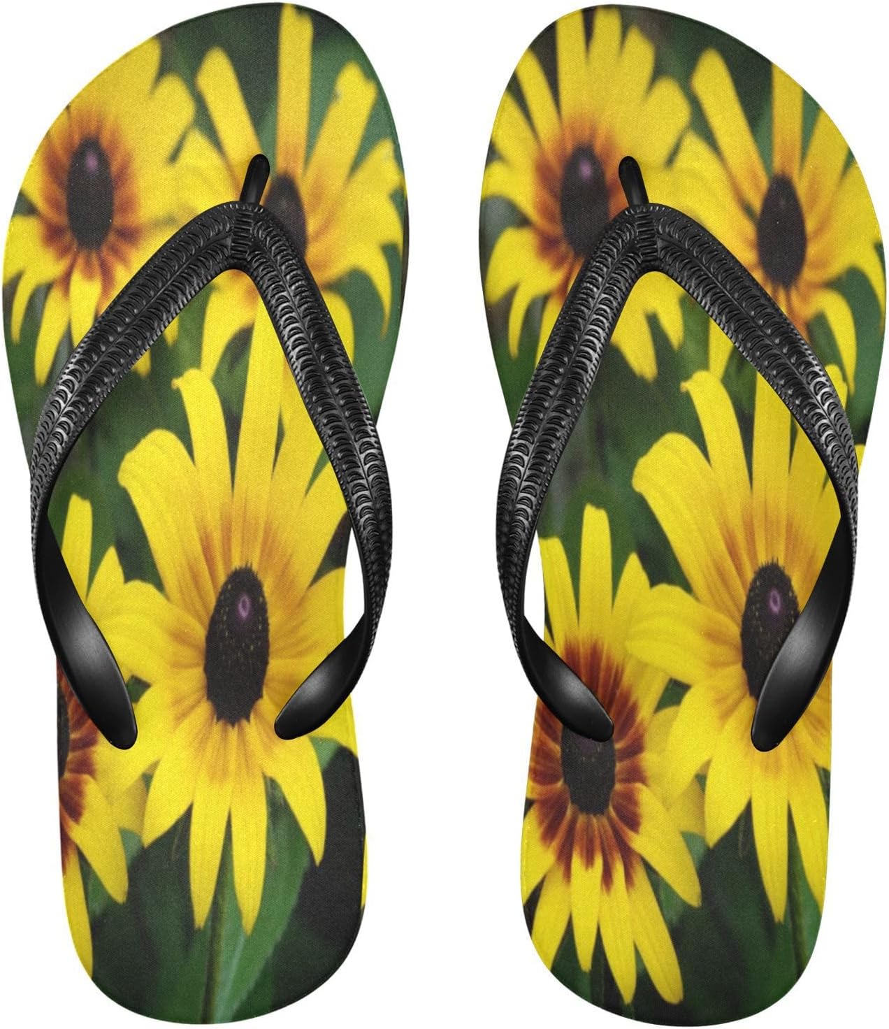 

Желтые вьетнамки Black-eyed Susan, пляжный душ, резиновые нескользящие летние шлепанцы для женщин и мужчин, для прогулок Sinestour
