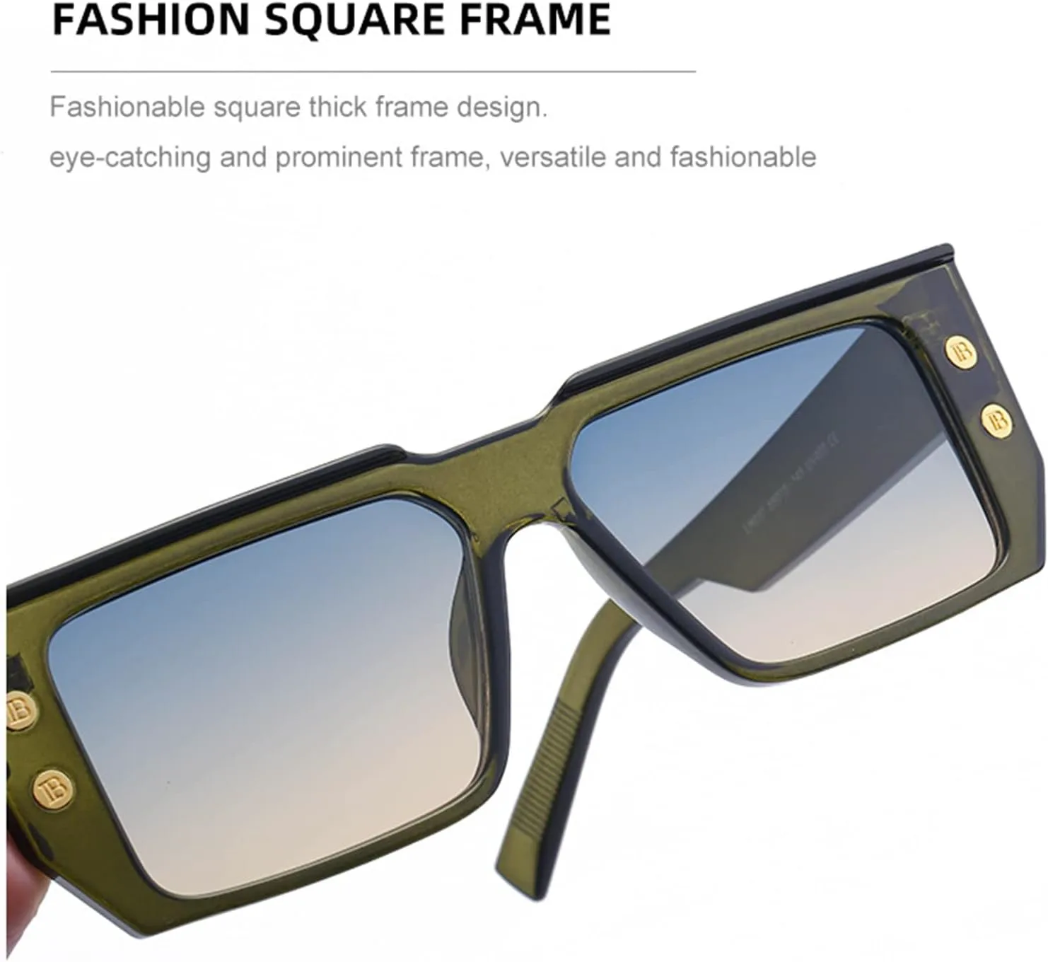 

Модные солнцезащитные очки в квадратной оправе для мужчин и женщин, идеально подходят для отдыха на природе и пляже (Цвет: F, Размер: 1) MTZJH, One Color