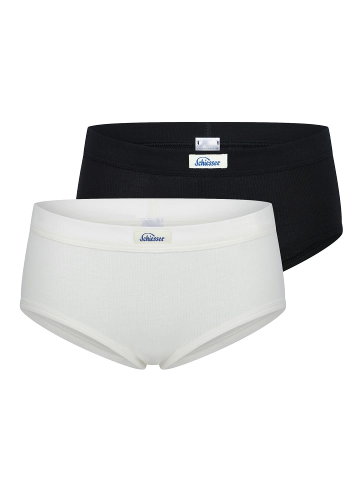 

Schiesser Трусики в тонкую резинку - Revival Paula в черно-белом исполнении