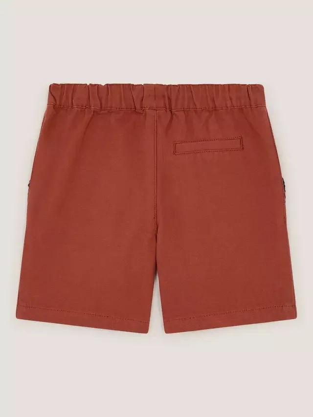 Детские однотонные хлопковые шорты без застежек Monsoon, Red — фото 3