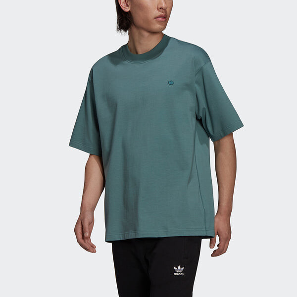 Футболка adidas originals C Tee Solid Color Small Label Loose Sports Short Sleeve Green, мультиколор — фото 2