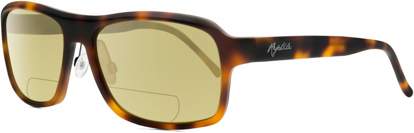

Прямоугольные поляризованные бифокальные солнцезащитные очки Hawksbill для мужчин и женщин, модные и стильные, современные и спортивные Reptile, Matte Tortoise Havana/Sunflower Yellow