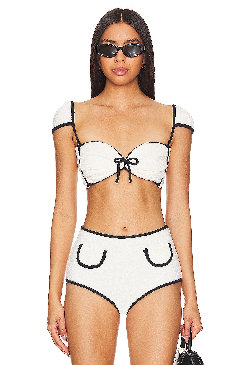 

Лиф бикини x olivia culpo cabana с бантиками Montce Swim, бежевый