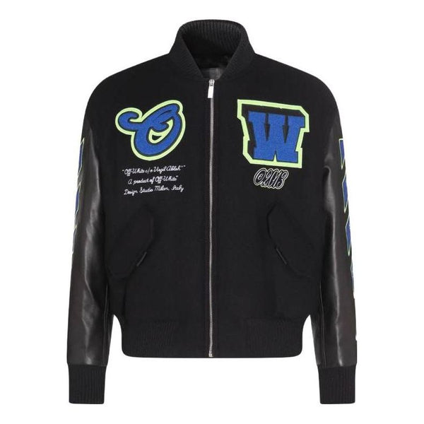 

Куртка logo-patch varsity jacket Off-White, белый