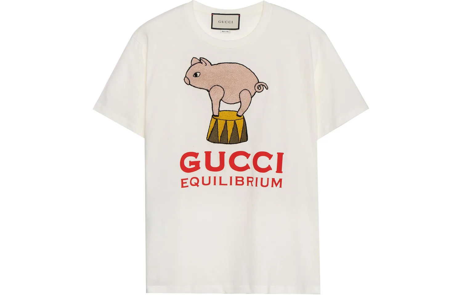Футболка GUCCI женская с рукавом дроп-шоулдер, стиль главной улицы, экрю
