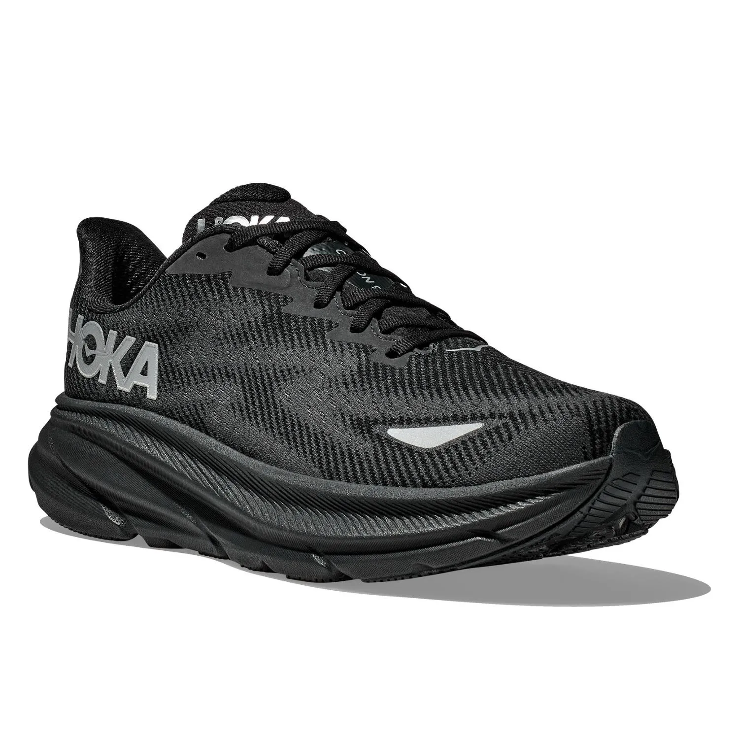 Женские дорожные беговые кроссовки Clifton 9 GTX HOKA, Black/Black — фото 3