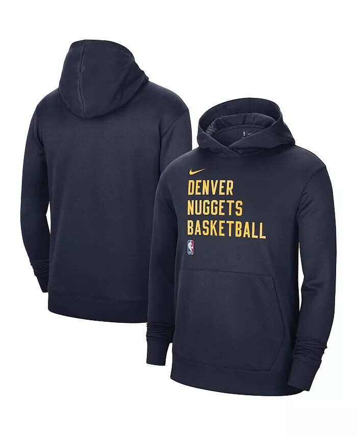 

Мужская и женская темно-синяя толстовка с капюшоном Denver Nuggets 2023/24 Performance Spotlight для тренировок на корте Nike, синий