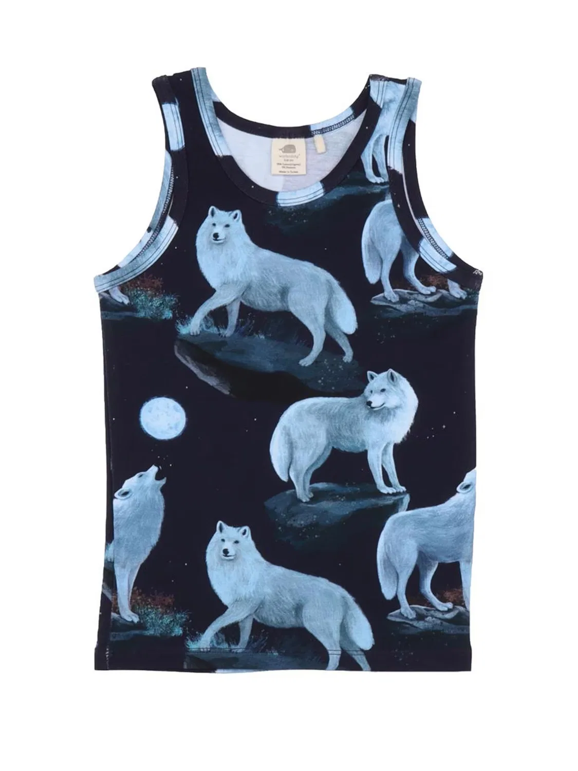 Футболка Walkiddy Undershirt Singing Wolfs темно-синего цвета
