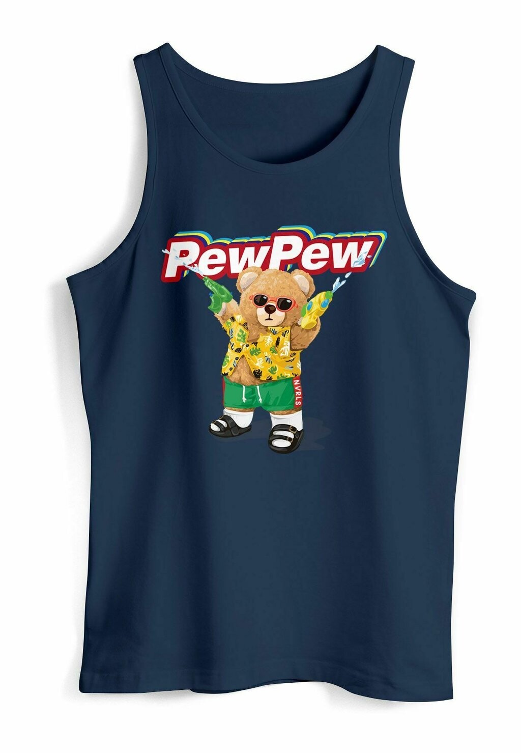 

Топ TANK-PEW PEW BÄR SOMMER AUFDRUCK MOTIV LUS Neverless, темно-синий