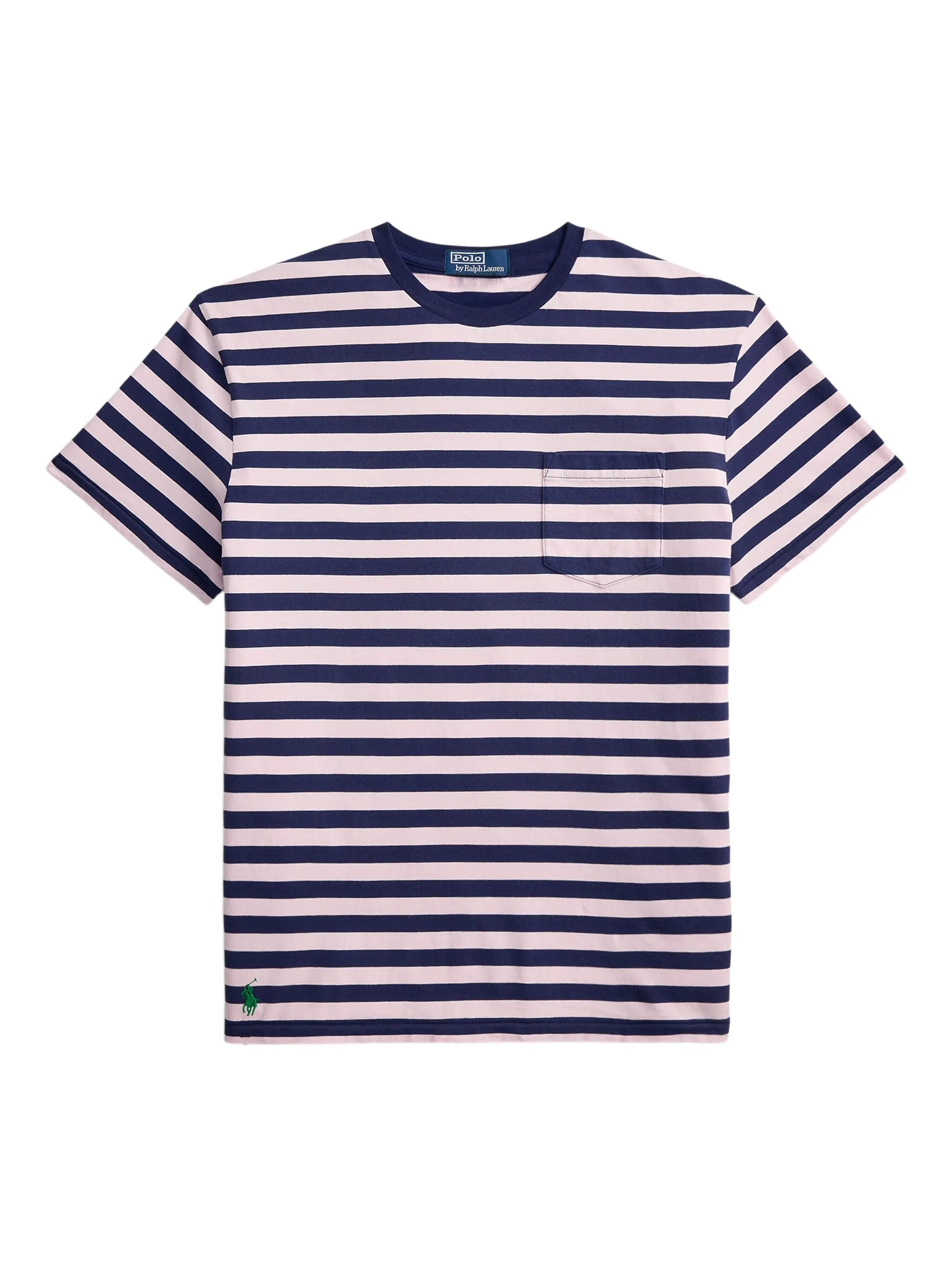 

Полосатая футболка с накладным карманом Polo Ralph Lauren, синий