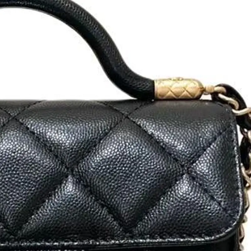 CHANEL Кожаная портативная сумка через плечо женская черная — фото 3