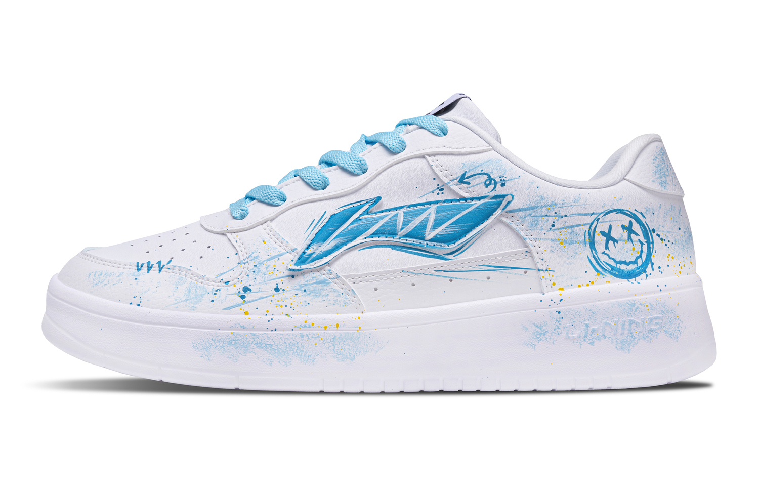 

Понтонные лодки устойчивые к истиранию легкие кроссовки для скейтбординга low top unisex LINING, белый/синий