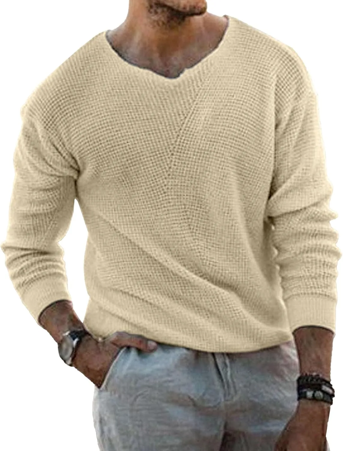 

Мужской свитер V-образным вырезом Slim Fit, легкий и дышащий JEShifangjiusu