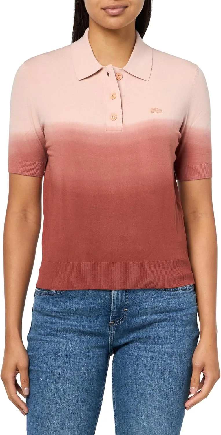 

Lacoste женская классическая поло с омбре эффектом