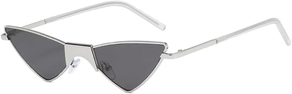 

Женские солнцезащитные очки LVTFCO Fashion «кошачий глаз», разноцветные, маленькие, из сплава, для женщин и мужчин, с защитой от УФ-излучения UV400, C2 Silver-black