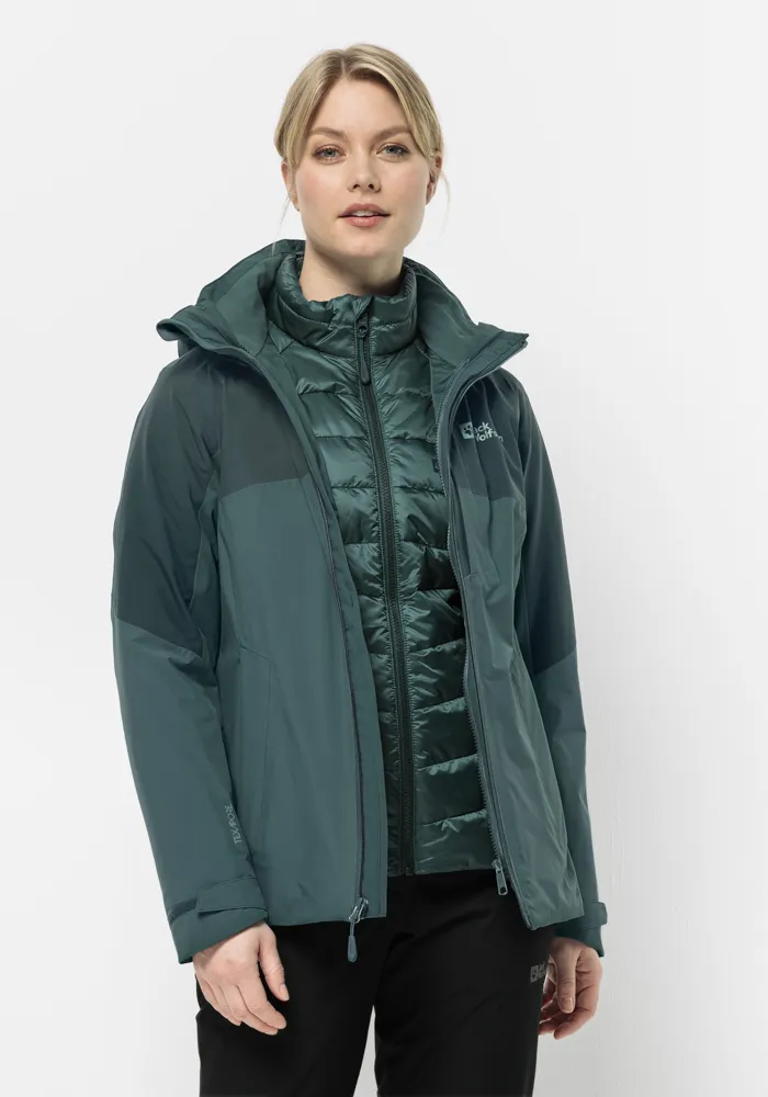 

Функциональная куртка 3-в-1 Jack Wolfskin "FELDBERG 3IN1 JKT W" (2 шт.), с капюшоном, цвет Petrol