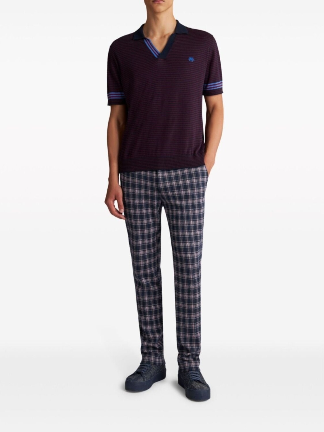 

Клетчатые брюки прямого кроя ETRO, черный