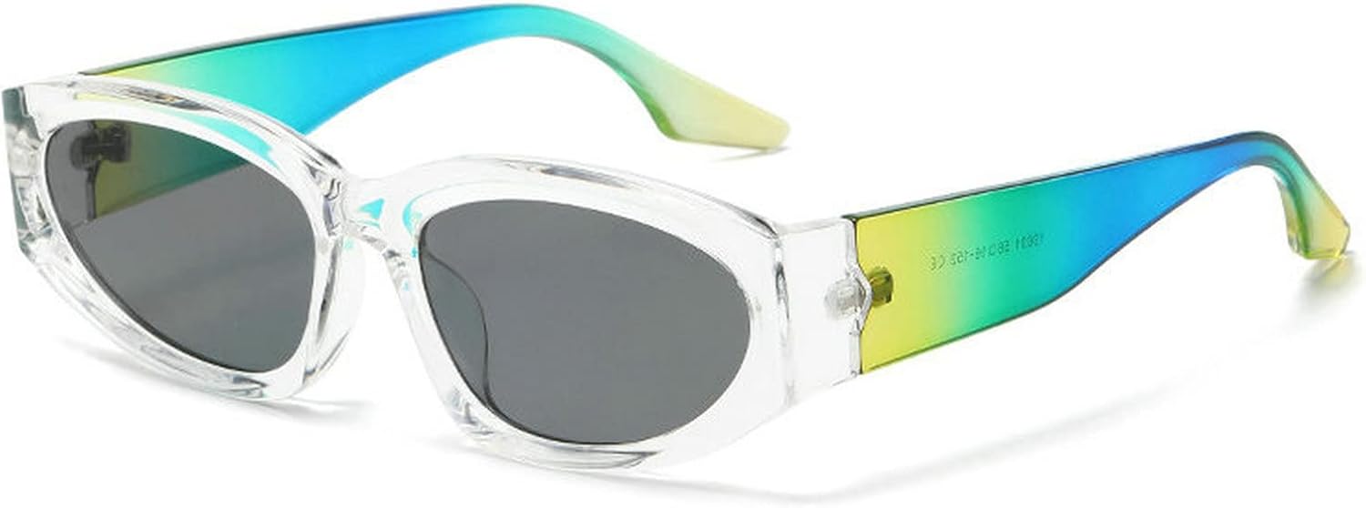 

Солнцезащитные очки COTIA в стиле ретро «кошачий глаз» для женщин, модный дизайн, овальные линзы, защита от УФ-излучения UV400, модные солнцезащитные очки для мужчин с цветным градиентом, White Green