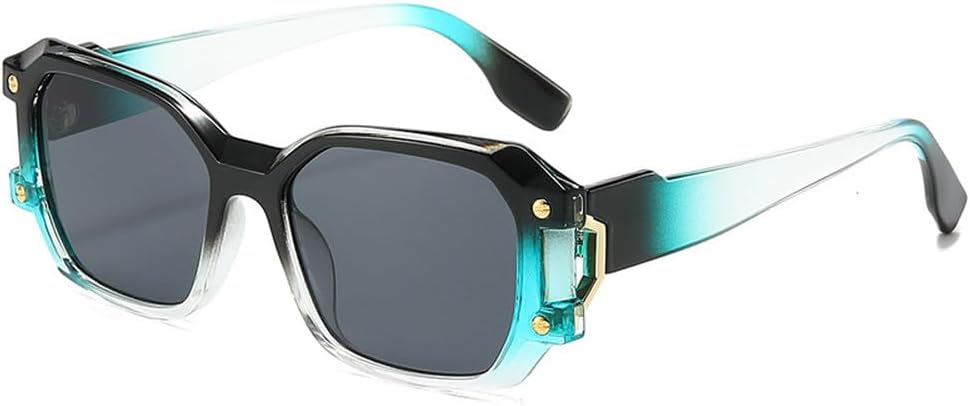 

Роскошные модные двухцветные женские солнцезащитные очки в стиле ретро с заклепками, модные мужские солнцезащитные очки с уникальным дизайном и защитой от УФ-излучения UV400 TKKTLLT, Blue Black