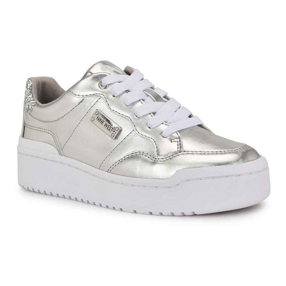 Женские повседневные кроссовки на платформе на шнуровке Nine West Aleno, цвет Silver