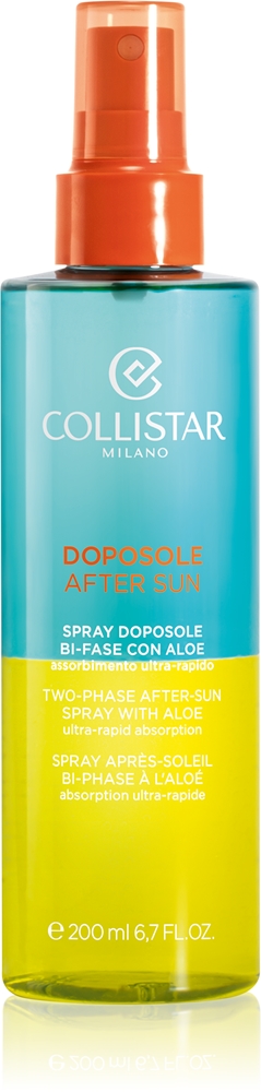 

Специальный двухфазный спрей для идеального загара после загара с маслом алоэ вера для тела после пребывания на солнце Collistar, 200 мл