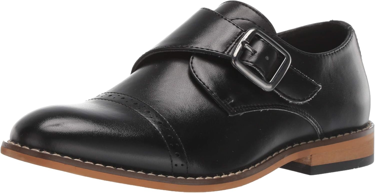 

Детские туфли-монки Stacy Adams Boys Desmond Cap-Toe Monk Strap, черный