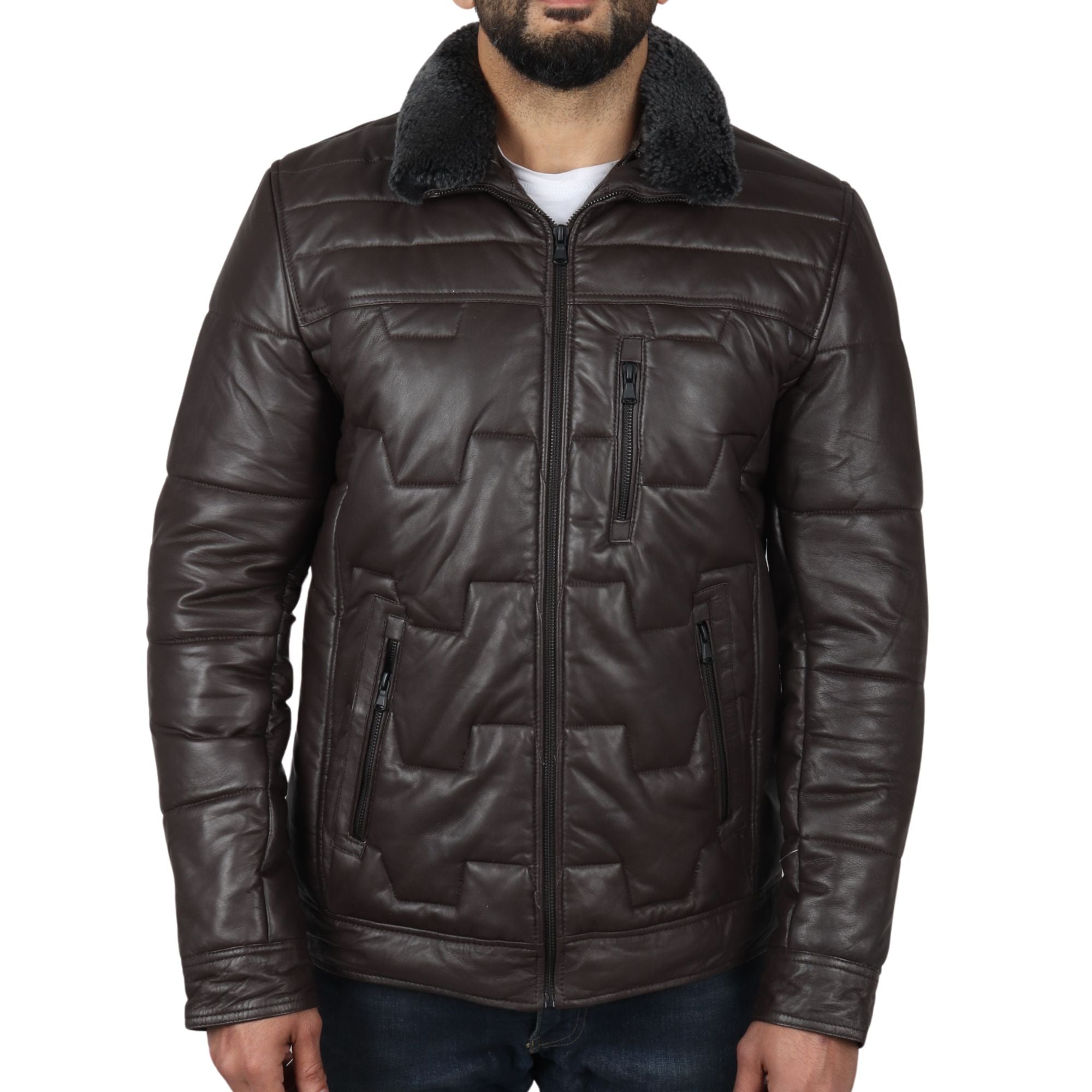 

Стеганое пальто Safari из натуральной кожи TruClothing, коричневый