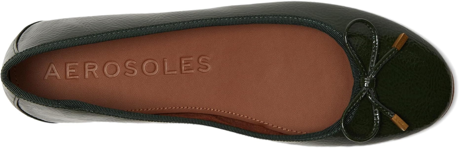 Балетки Aerosoles Pia, FIR GREEN PATENT CRINKLED FAUX LEATHER — фото 2