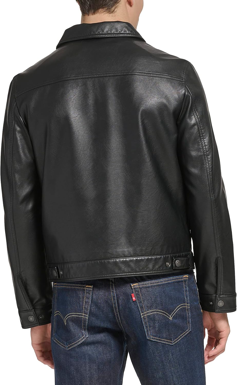 Мужская легкая куртка-рубашка Levi's для дальнобойщиков Levi's, Black Faux Leather — фото 3