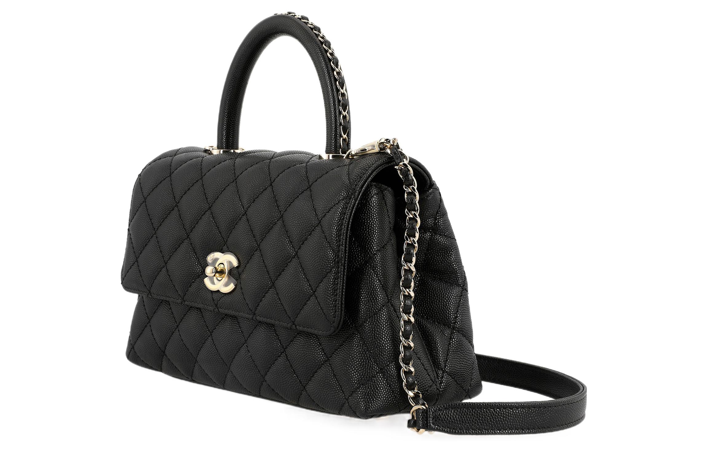 CHANEL Сумка через плечо Golden Grain Litchi Grain Cow Leather, кроссбоди, маленькая женская сумка black — фото 3