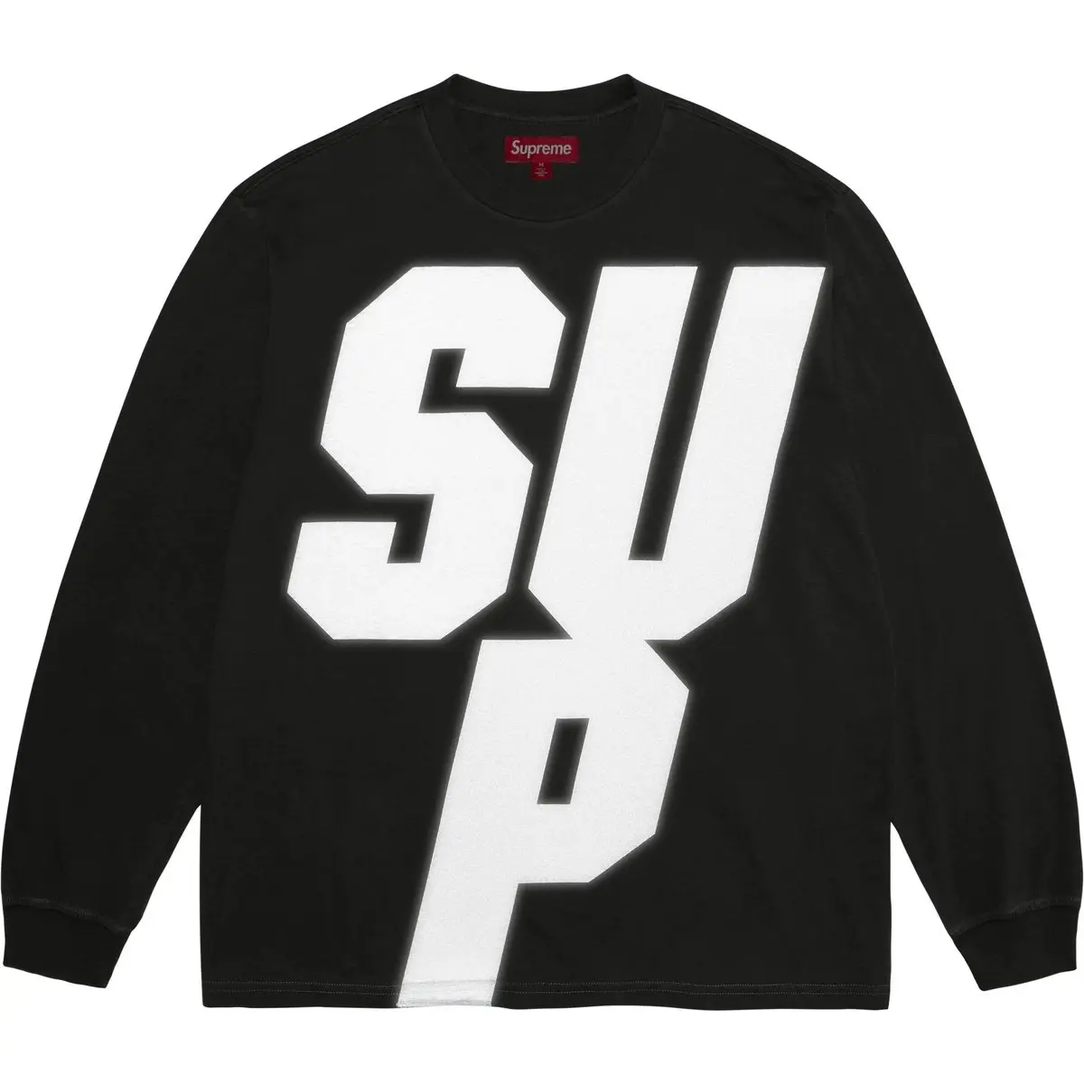 

WEEK12 светоотражающая футболка с длинным рукавом unisex Supreme, черный