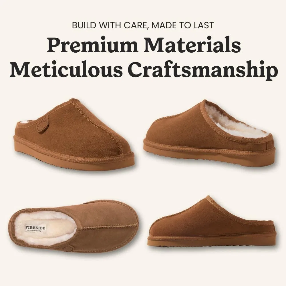 Мужские сабо Fireside by Dearfoams Grafton из натуральной искусственной овчины, Maroon — фото 4