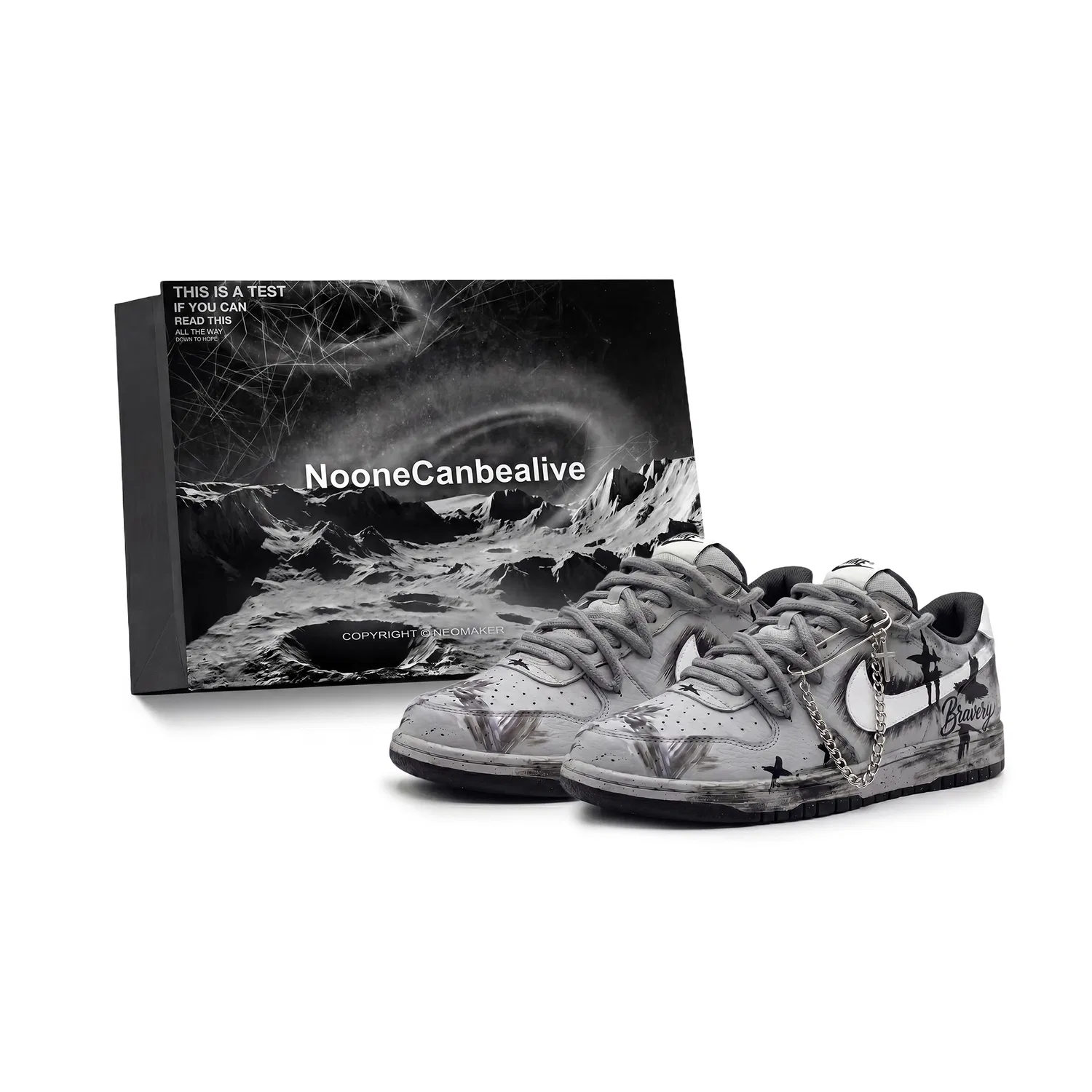 Кроссовки кожаные Nike Big Low темно-серые