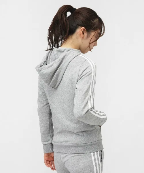 Толстовка Adidas Essentials из французского махрового трикотажа с тремя полосками на молнии — фото 2