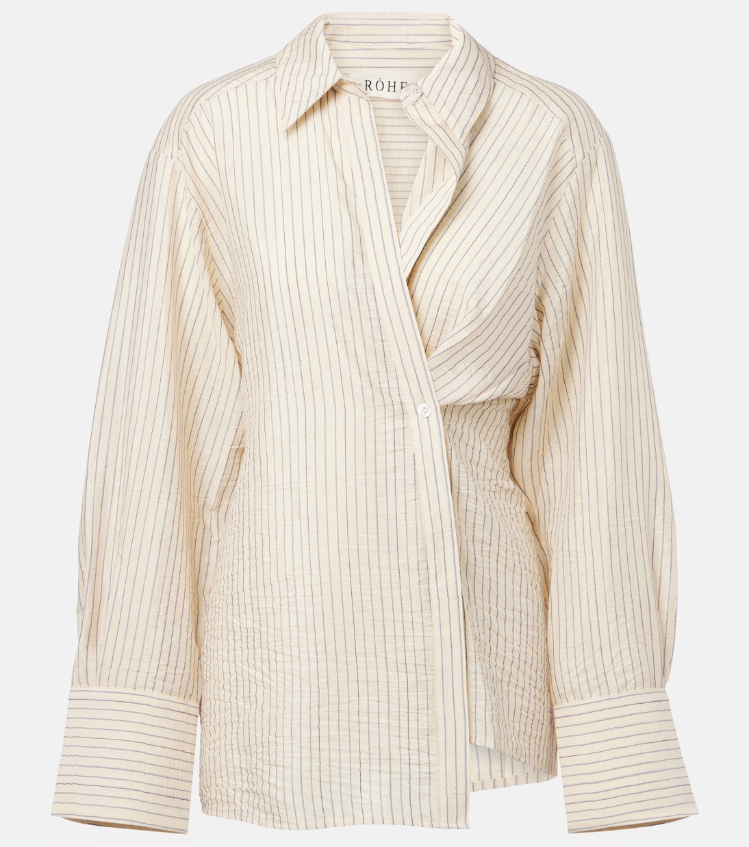 

Асимметричная полосатая рубашка Róhe, Cream / Navy Stripe