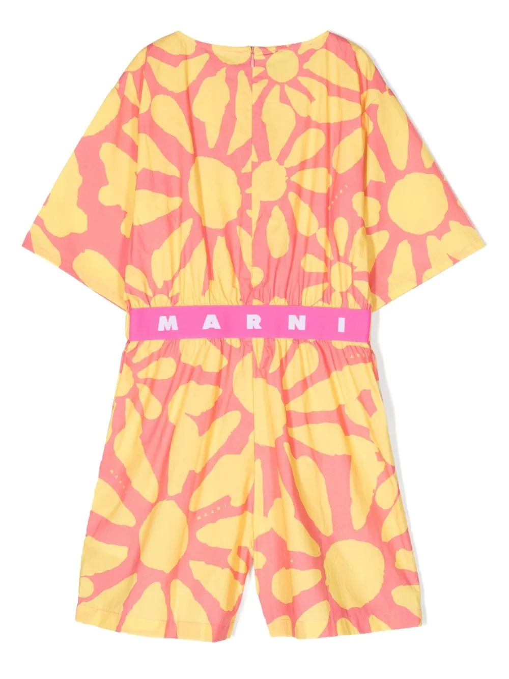 Комбинезон с цветочным принтом Marni Kids, желтый — фото 2