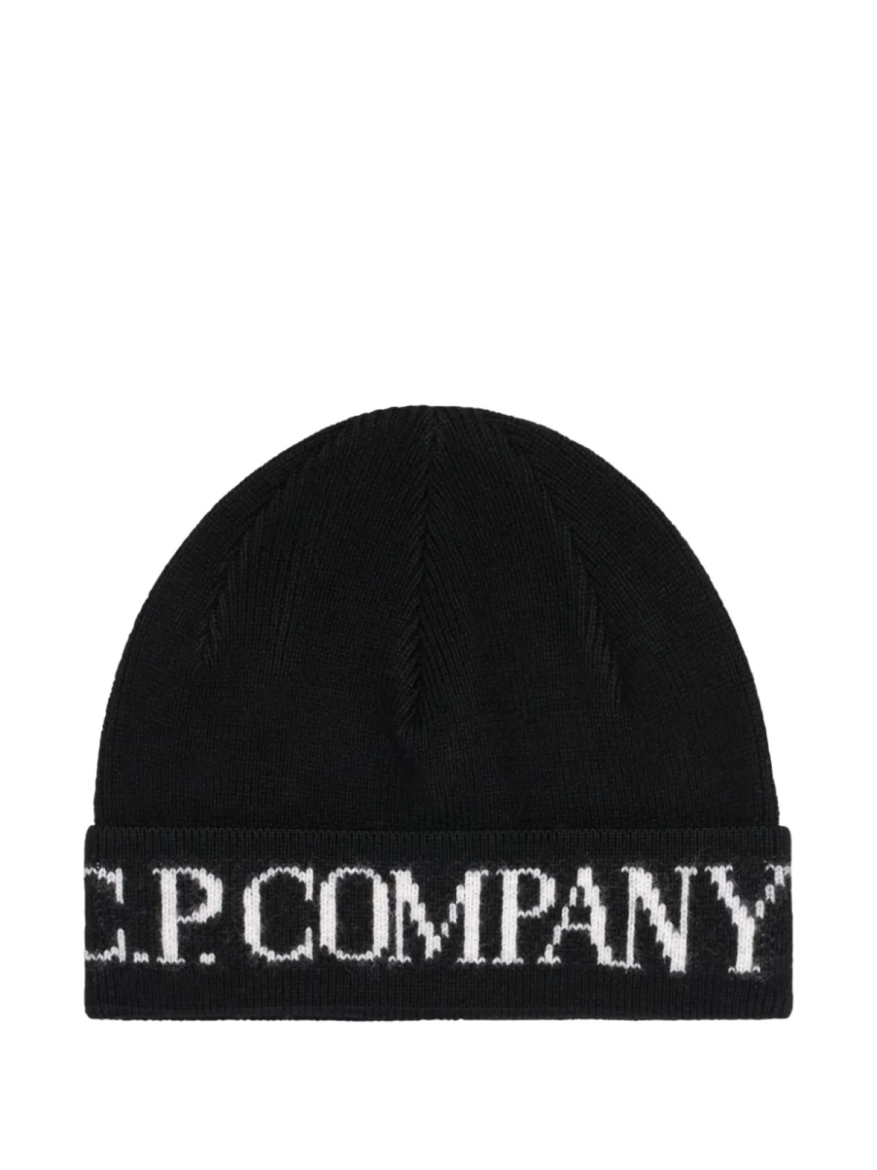 

Шапка-бини с логотипом, вязка интарсия C.P. Company Kids, черный
