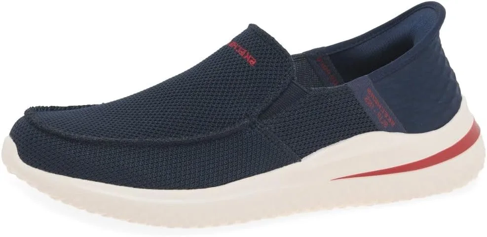 Мужские кроссовки Skechers Delson 3.0 Mooney с закругленным носком и шнурком на ремешке, темно-синий