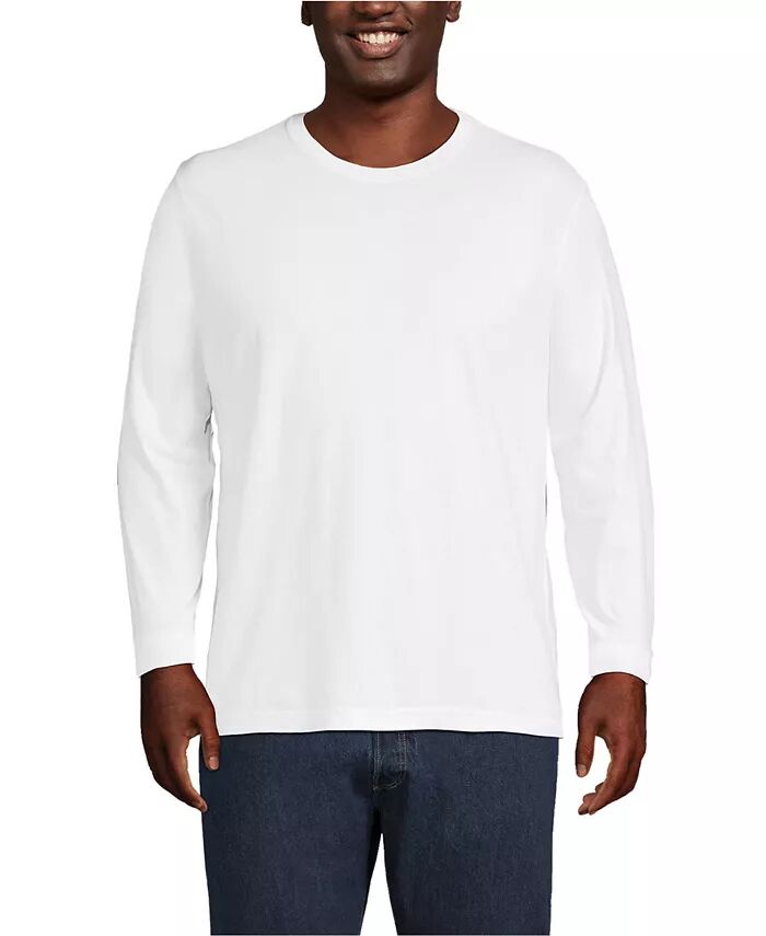 

Футболка с длинным рукавом Big & Tall Super-T Lands' End, белый