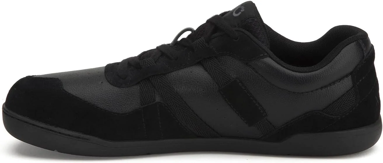 Классические мужские кожаные кроссовки Xero Shoes Kelso с удобной амортизацией FeelTrue, сетчатой вставкой, минималистичным дизайном, идеально подходят для тенниса и отдыха на теннисном корте, черный