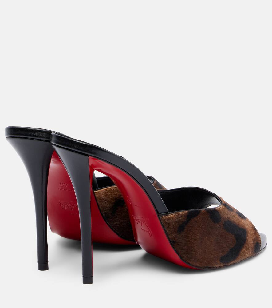 Туфли-мюлесы Miss Z 100 из телячьей кожи с леопардовым принтом Christian Louboutin, Brown/Black — фото 2