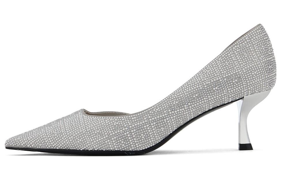 Туфли женские на высоком каблуке серебряный 73Hours, цвет Silver Gray — фото 2