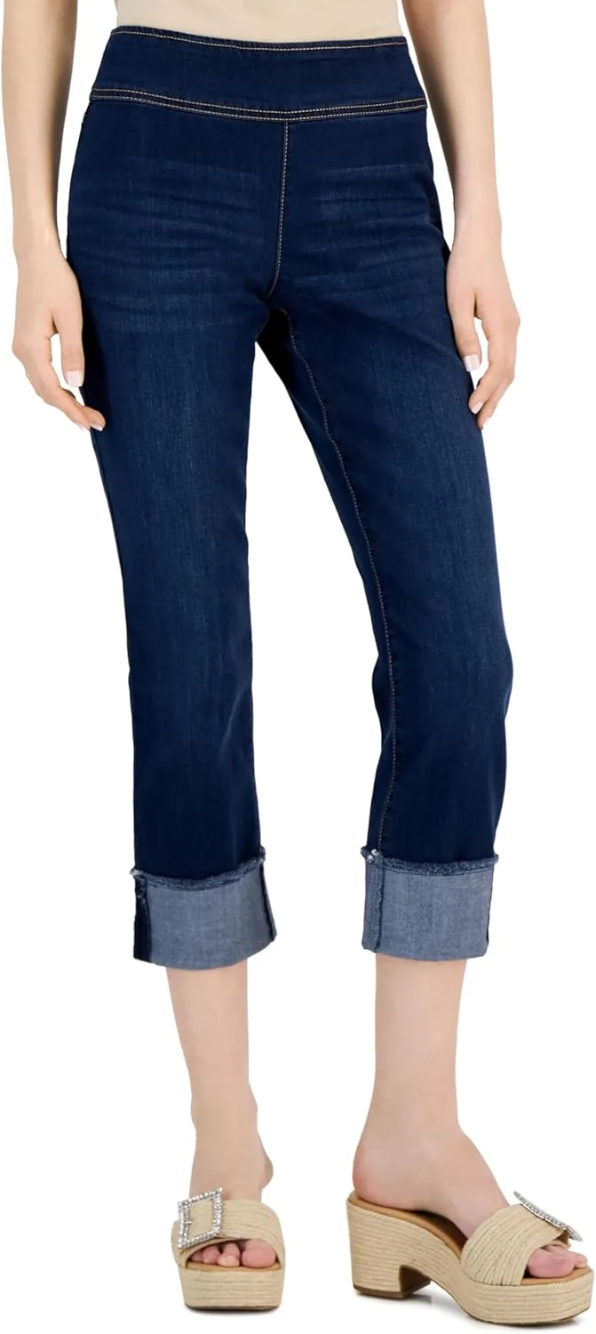 

International Concepts женские джинсы мид-райз на резинке с манжетами