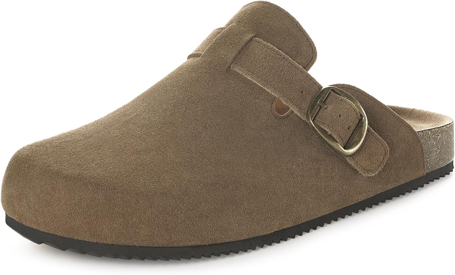 

Женские замшевые клоги, мужские мюли из натуральной кожи с пробковой стелькой и поддержкой свода стопы Intini, Light Coffee