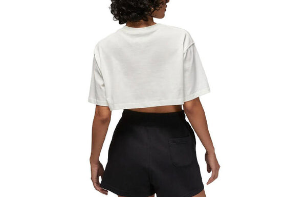 Футболка (WMNS) Air Jordan Sport Cropped T-Shirt 'White', белый — фото 2