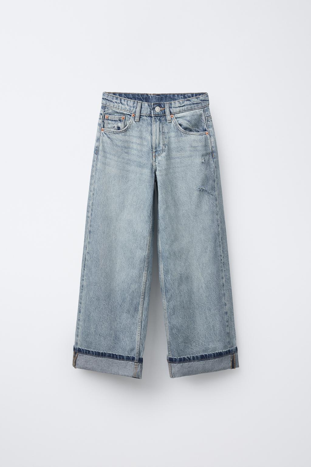 

Джинсы с широкими штанинами ZARA, синий