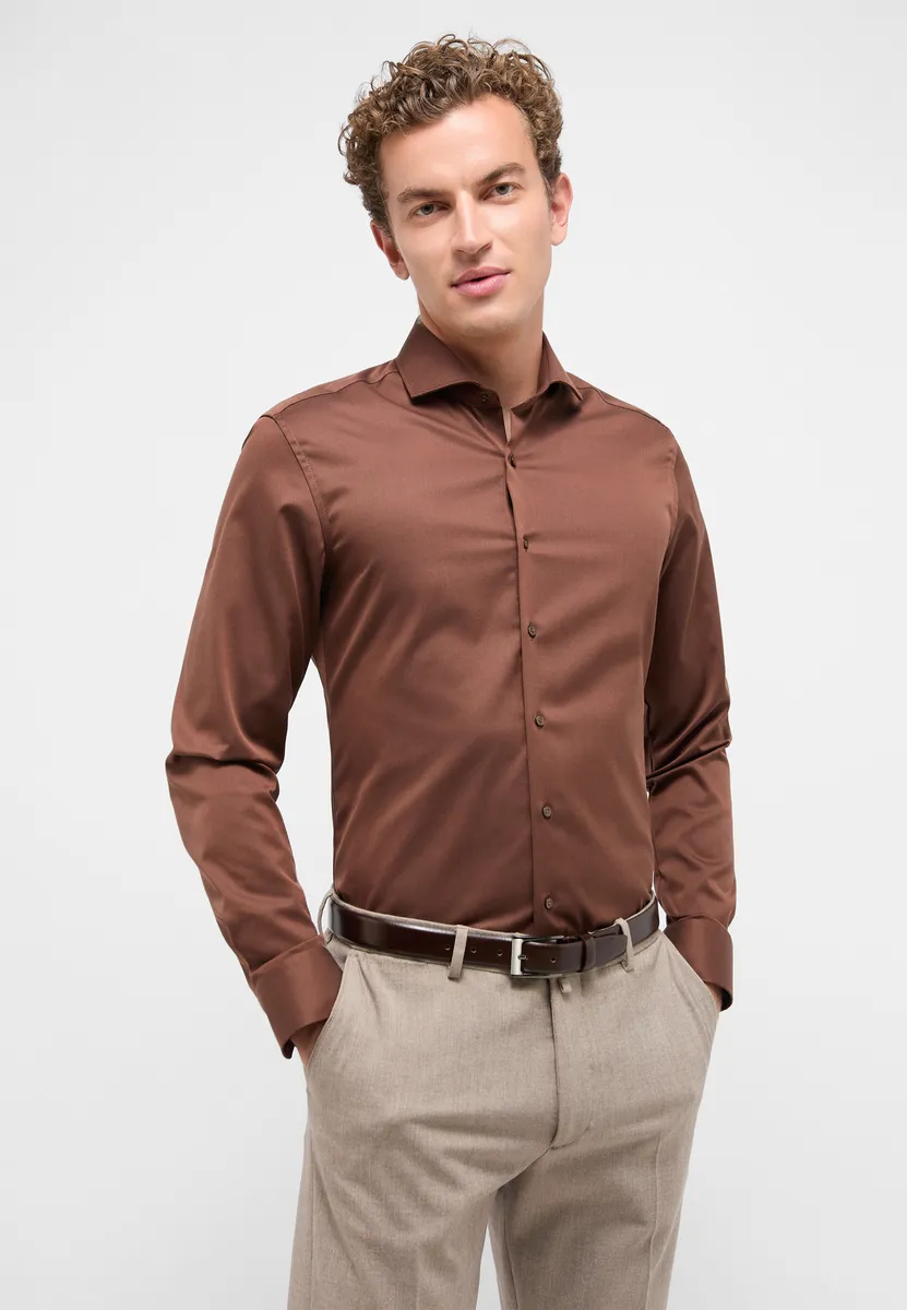 

Рубашка Eterna с длинными рукавами "SLIM FIT", коричневый