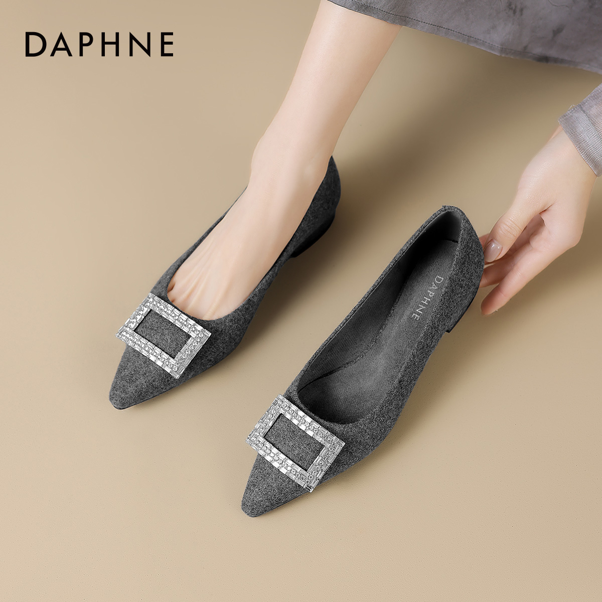 DAPHNE Женские повседневные туфли-лодочки серые, цвет Gray — фото 4