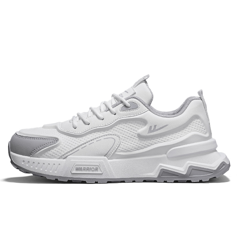 

WARRIOR Амортизирующие легкие низкие кроссовки для спринта мужские бежево-голубые бело-серые, цвет White Gray