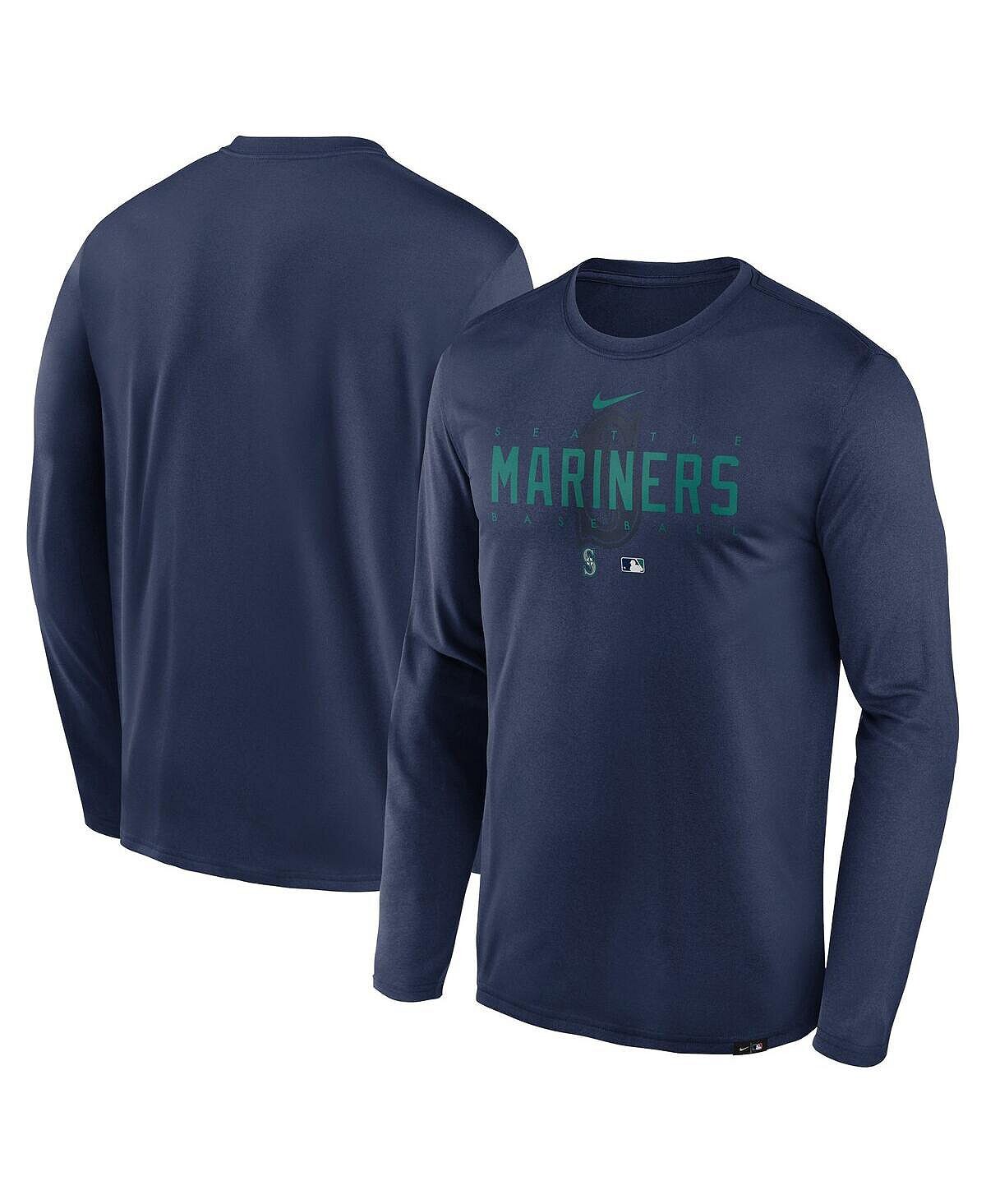 

Мужская темно-синяя футболка с длинным рукавом Seattle Mariners Authentic Collection Team Logo Legend Performance Nike, Синий, Мужская темно-синяя футболка с длинным рукавом Seattle Mariners Authentic Collection Team Logo Legend Performance Nike